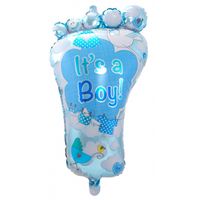 Folieballon voetje geboorte jongen 70 cm - thumbnail