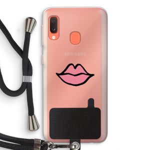 Kusje: Samsung Galaxy A20e Transparant Hoesje met koord