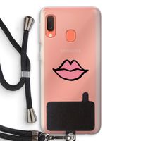 Kusje: Samsung Galaxy A20e Transparant Hoesje met koord