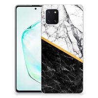 Samsung Galaxy Note 10 Lite TPU Siliconen Hoesje Marmer Wit Zwart - Origineel Cadeau Man - thumbnail