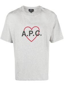 A.P.C. t-shirt en coton à logo cœur - Gris