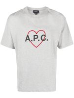 A.P.C. t-shirt en coton à logo cœur - Gris