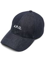 A.P.C. casquette à logo brodé - Bleu