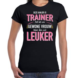 Gewone vrouw / trainer cadeau t-shirt zwart voor dames