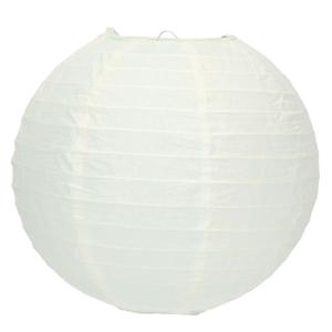 Luxe bol feest lampion - wit - dia 25 cm - papier