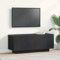 TV-kast Zwart Eiken 100 x 35 x 40 cm Bewerkt hout