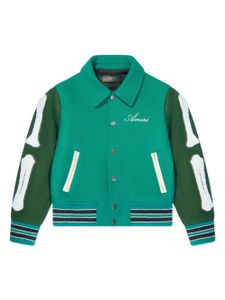 AMIRI KIDS veste bomber en laine mélangée à appliques Bones - Vert