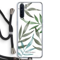 Tropical watercolor leaves: Oppo A91 Transparant Hoesje met koord