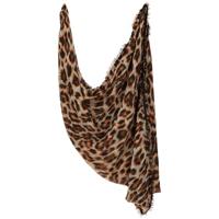 Dames Sjaal breed - Leopard - bruin - 200 x 100 cm - luipaardprint/panterprint