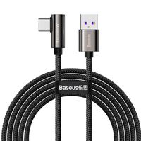 Baseus Legend Series Nylon Gevlochten USB-C Kabel 66W - 1m - Zwart