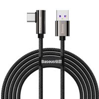 Baseus Legend Series Nylon Gevlochten USB-C Kabel 66W - 1m - Zwart - thumbnail