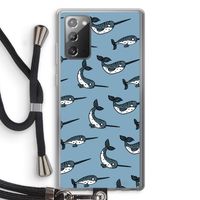 Narwhal: Samsung Galaxy Note 20 / Note 20 5G Transparant Hoesje met koord