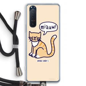 Miauw: Sony Xperia 5 II Transparant Hoesje met koord