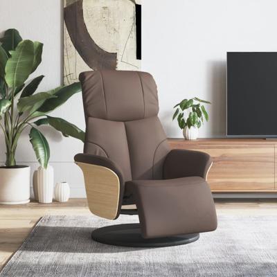 Fauteuil verstelbaar met voetensteun kunstleer bruin