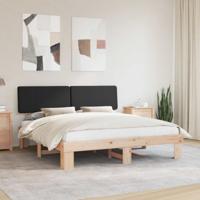 Bedframe met Gevoerd Hoofdgedeelte Zwart 180 x 200 cm
