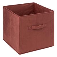 Opbergmand/kastmandje - Bordeaux rood - 31 x 31 x 31 cm - 29 liter - Vakkenkast manden - Stof