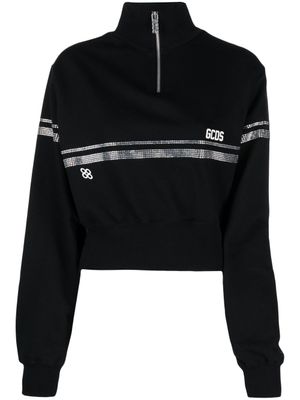 GCDS sweat crop à ornements strassés - Noir