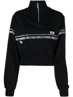 GCDS sweat crop à ornements strassés - Noir