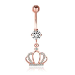 Cilla Navelpiercing met Hangertje - Kroon Rose Goud