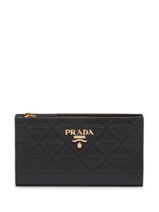 Prada portefeuille en cuir à logo - Noir