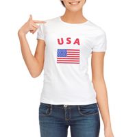 Wit dames t-shirt USA - thumbnail