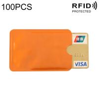 100 stuks aluminiumfolie RFID blokkeren credit card ID Bank kaart geval kaarthouder cover grootte: 9 x 6.3 cm (Orange)