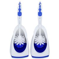 2x stuks buemag wc-borstel - toiletborstel met houder - blauw/wit - 41.5 cm - kunststof - toilet/gar