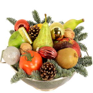 Kerst Fruitmand opgemaakt