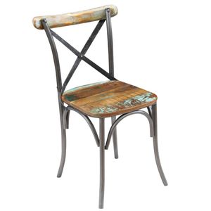 The Living Store Eetkamerstoelen Gerecycled Hout - 51x52x84 cm - Retro Verflaag