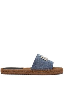 Dolce & Gabbana logo-plaque denim espadrilles - Bleu