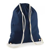 2x stuks sport gymtas donkerblauw met rijgkoord 46 x 37 cm van katoen - thumbnail