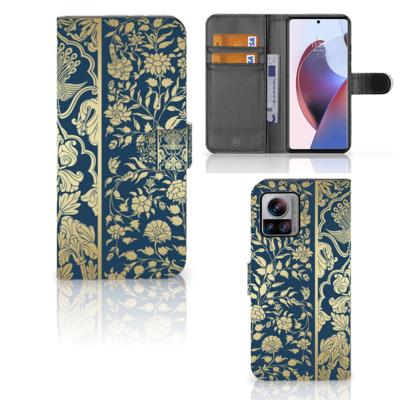 Motorola Edge 30 Ultra Hoesje Beige Flowers | Portemonnee hoesje