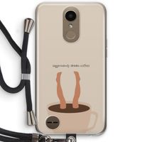 Aggressively drinks coffee: LG K10 (2017) Transparant Hoesje met koord