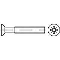 TOOLCRAFT TO-6863061 Verzonken schroeven M4 50 mm Kruiskop Pozidriv DIN 965 Staal Verzinkt 500 stuk(s)