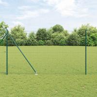 VidaXL Hek met paal groen 1,6 x 10 m staal en pvc