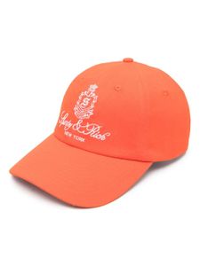 Sporty & Rich casquette en coton à logo brodé - Orange