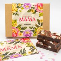 Brownie Moederdag box - 6 Brownies - Brievenbus Pakket - Box Brownies - Lieve Mama - Moederdag Cadeau - Lekker smeuïg - Kleinigheidje - Cadeau