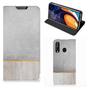 Samsung Galaxy A60 Book Wallet Case Wood Concrete