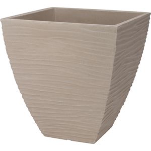 Plantenpot/bloempot Dunes - Tuin - stevig kunststof - beige/zand - D40 x H42 cm