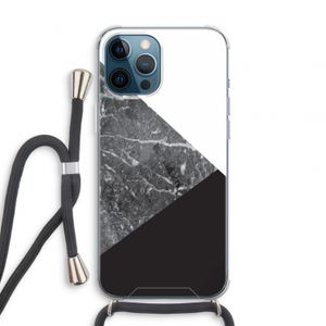 Combinatie marmer: iPhone 12 Pro Transparant Hoesje met koord