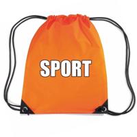 Nylon sport gymtasje / sporttasje / zwemtasje - oranje - jongens en meisjes