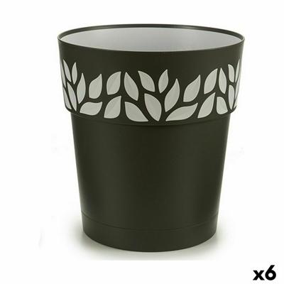 Zelfwaterende bloempot Stefanplast Cloe Antraciet Plastic 29 x 29 x 29 cm (6 Stuks)