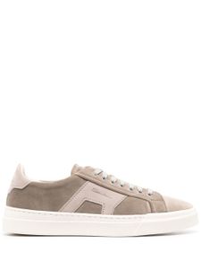 Santoni logo-debossed suede sneakers - Gris