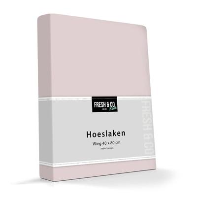 Kinder Hoeslaken - Stretch - Roze - 40x80 cm - Roze - Fresh and Co Kids - Dekbed-Discounter.nl