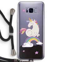 Regenboog eenhoorn: Samsung Galaxy S8 Transparant Hoesje met koord