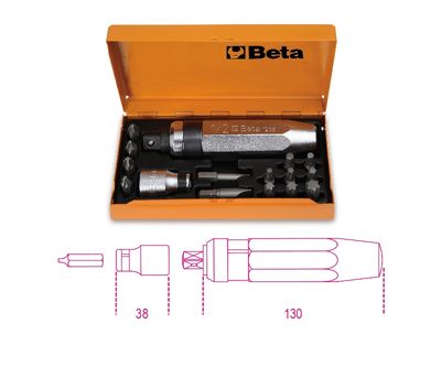 Beta Slagschroevendraaier met 14 bit en houder in kist 1295/C14 - 012950108