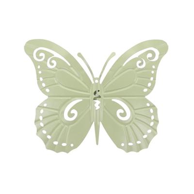Muur deco vlinder Madame 36xh28cm olijf
