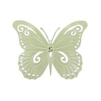 Muur deco vlinder Madame 36xh28cm olijf
