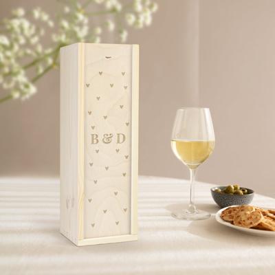 Luxe wijnkist graveren - 1 vaks - Hout