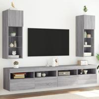 Tv-meubels met LED-verlichting 2 st 30,5x30x90 cm grijs sonoma